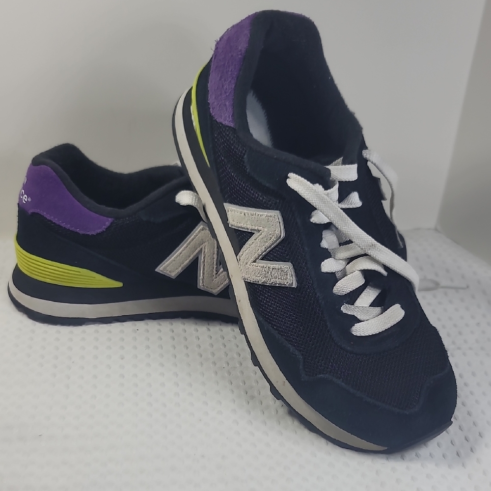 New Balance Women's Navy, Purple & Lime Lace-Up Sneakers